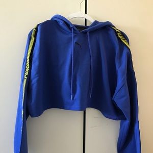 Puma x Fenty blue longsleeve cropped hoodie Size S